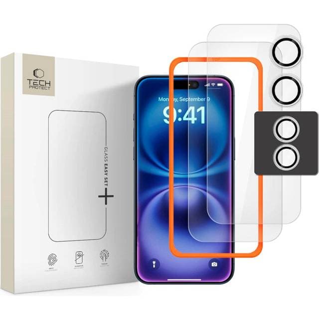 Tech-Protect Easy Set 3-Pack Hærdet Glas iPhone 17