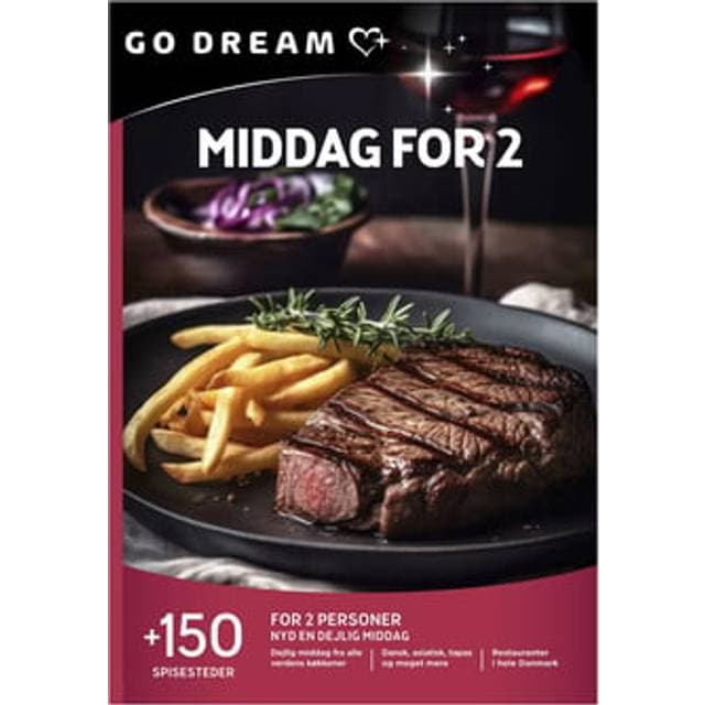 GO DREAM Gavekort Middag For 2 Personer