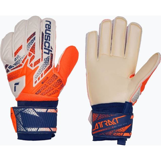 reusch Attrakt Solid Hvid-Orange Målmandshandsker