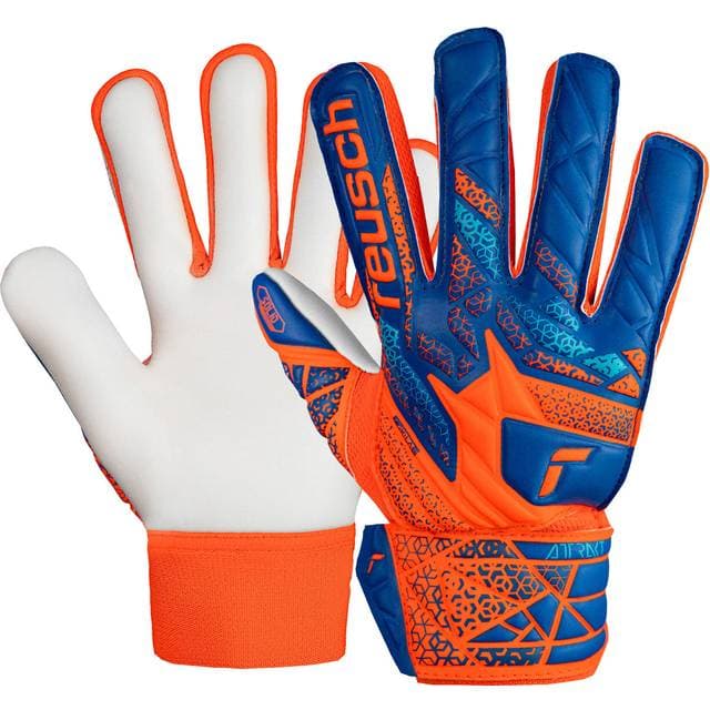 reusch Attrakt Starter Solid Finger Support Junior Målmandshandsker - Orange/Blå