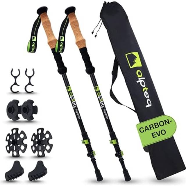 Carbon Wanderstöcke Teleskop Modell Zugspitze Grün