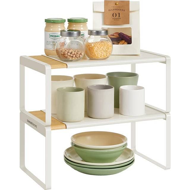 Songmics Spice Rack Set With Extendable Stackable Organiser Shelves