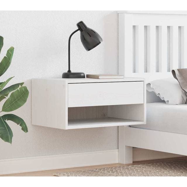 vidaXL Væghængt Natbord Hvid 50 x 32 5 x 24 cm Sengebord