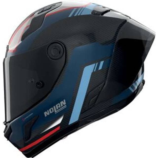 Nolan Integralhjelm Piega Dyb Karbon Piega - Rød Blank