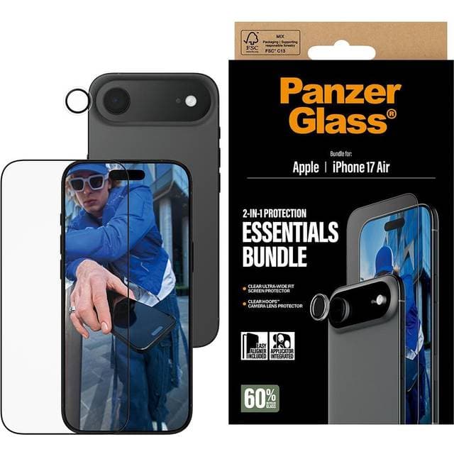PanzerGlass 2-in-1 Essentials Bundle Skærm Linse Beskyttelsessæt