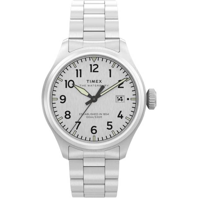 Timex Waterbury Ace TW2Y18800 Sølvfarvet Kvarts Herreur
