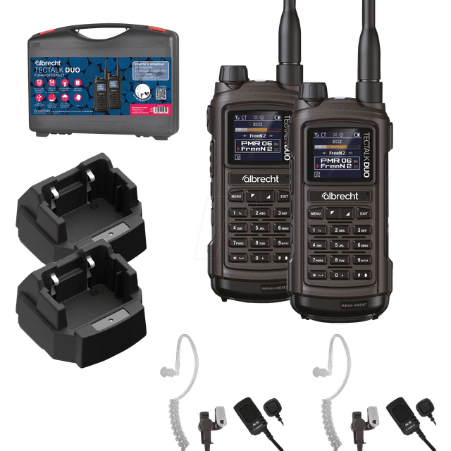 Albrecht 2er Kofferset Tectalk Duo PMR446 Freenet 1W