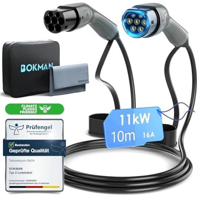Bokman Typ 2 Ladekabel 11kW 16A 3-Phasig