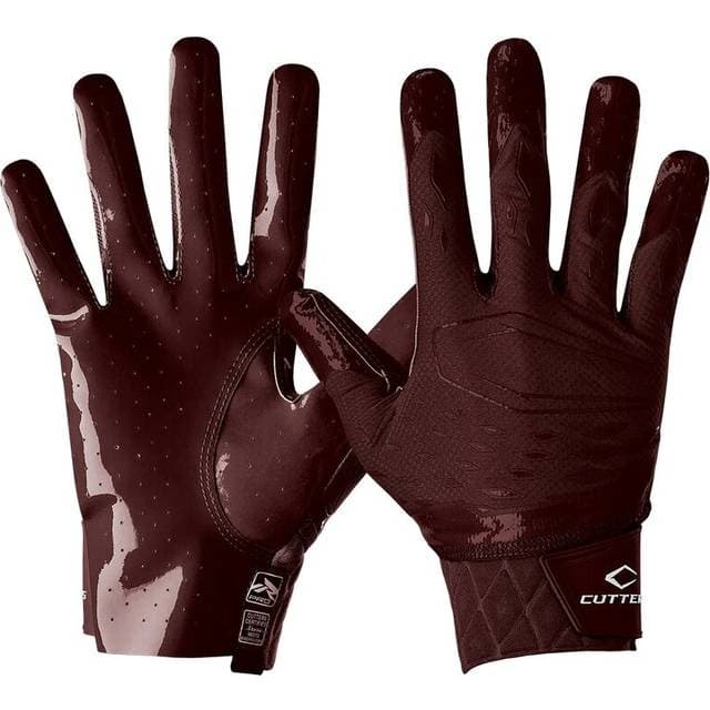 Cutters Rev Pro 5.0 Receiver Gloves - Solid Maroon