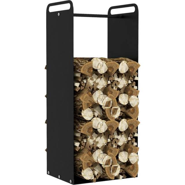 OutSunny Brændehylde 2 Bærehåndtag Stålramme