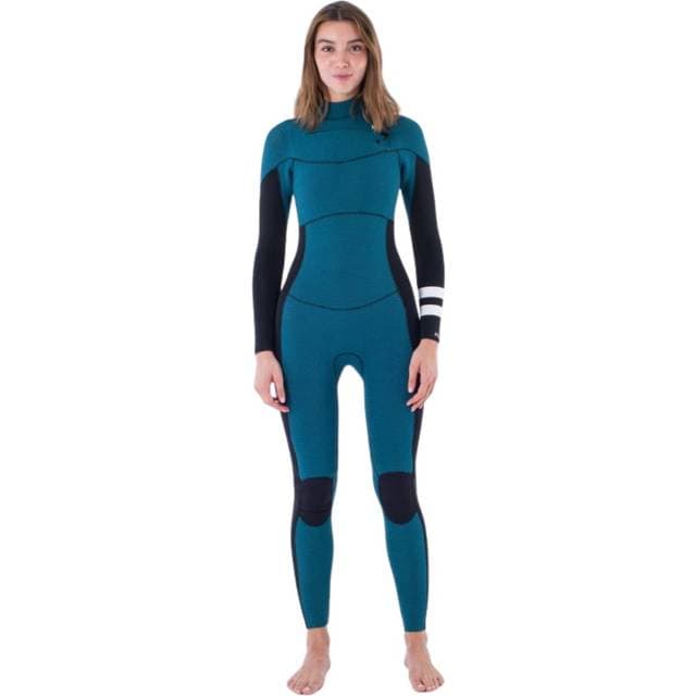 Hurley Dame Plus Chest Zip Våddragt - Black/Himmelblå