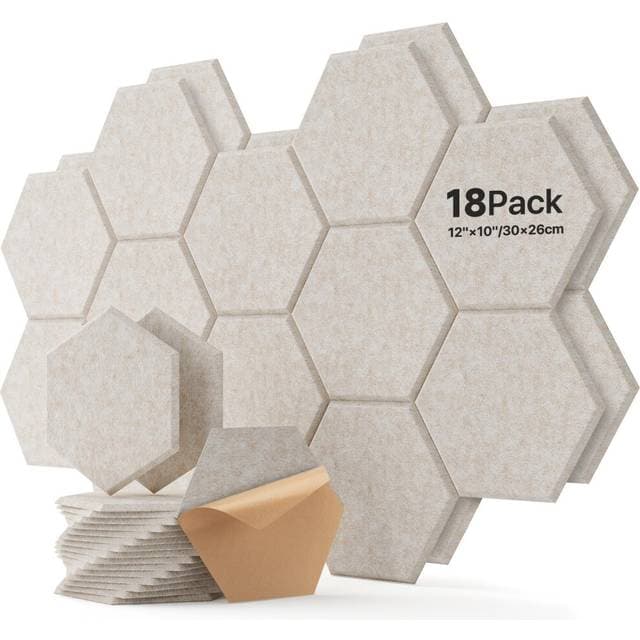 Soundsbay Acoustic Hexagon Wall Panels 18 Pack