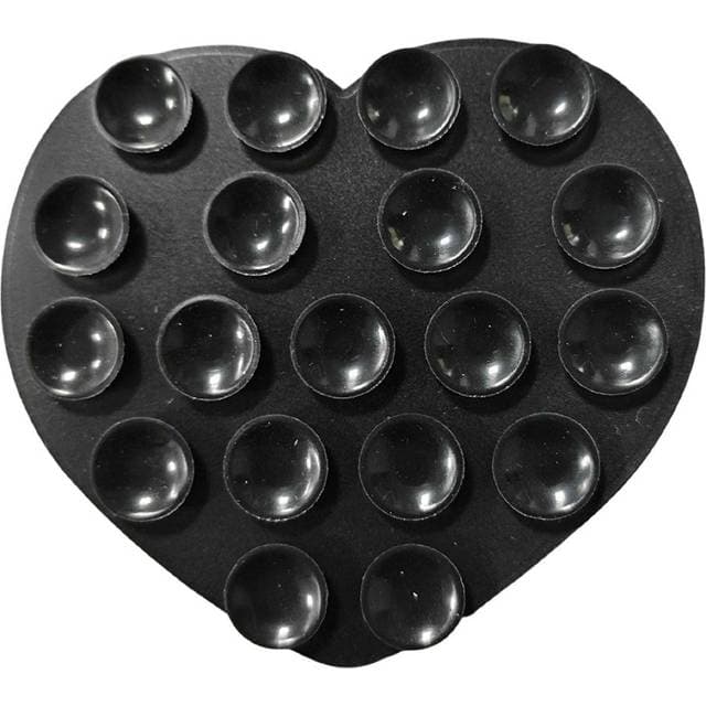 INCOVER Hjerteformet Silikone Mobilholder Med Sugekopper Sort