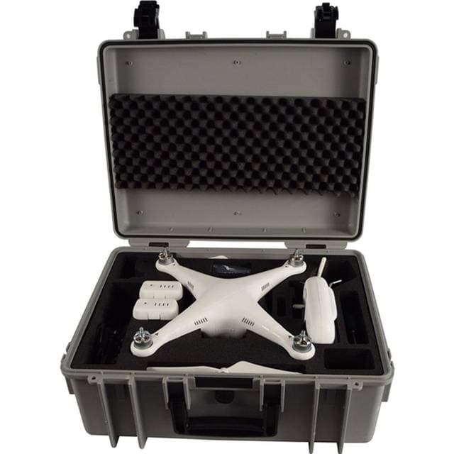 B&W International Outdoor Case Grey Wheels Hardfoam DJI Phantom 2