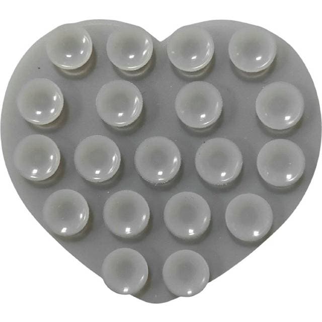 INCOVER Hjerteformet Silikone Sugekop Mobilholder Grå