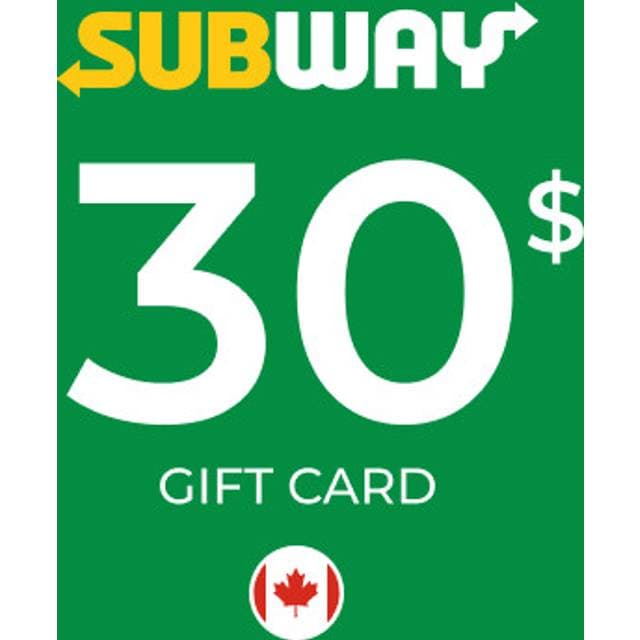 Subway Gift Card 30 CAD