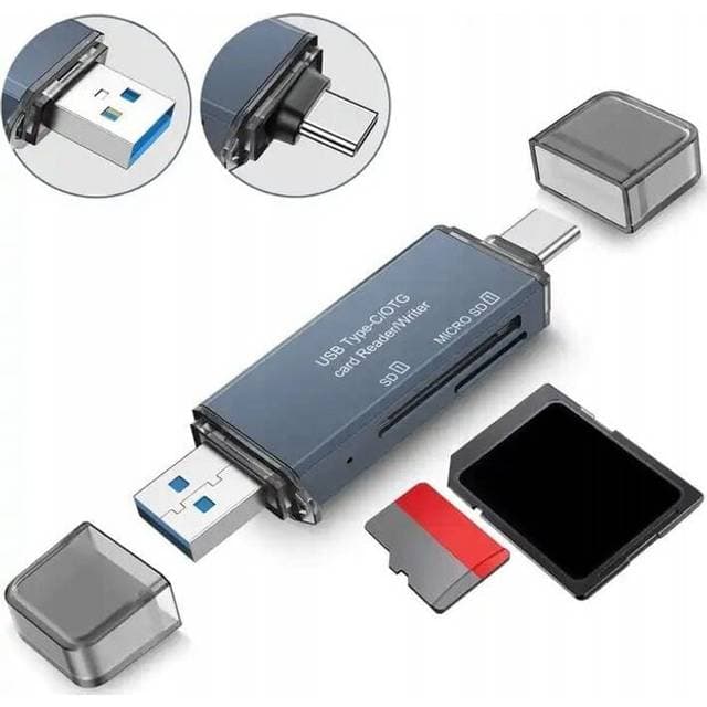 Zenwire SD Kortlæser USB 3.0 USB C Adapter 4in1 Micro SD TF