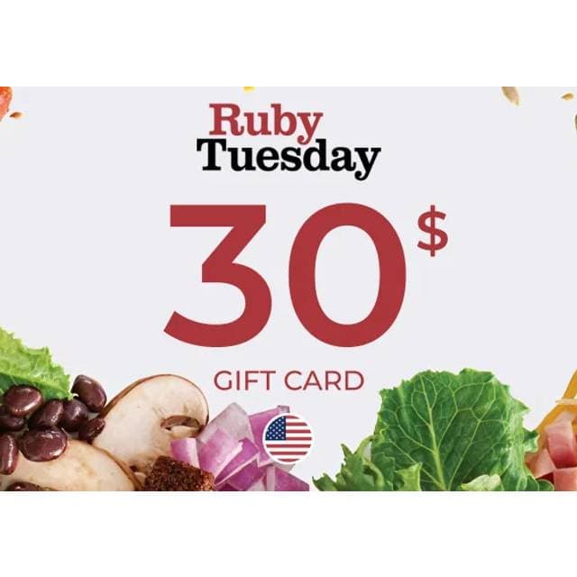 Ruby Tuesday Gift Card 30 USD