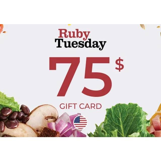Ruby Tuesday Gift Card 75 USD