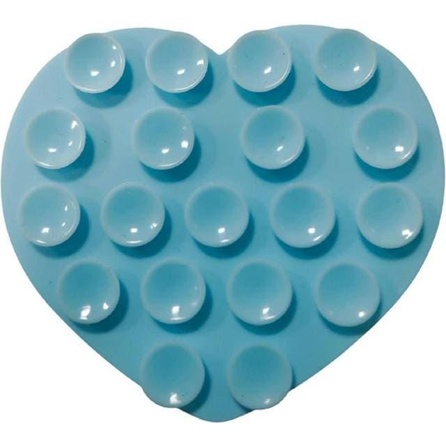 INCOVER Hjerteformet Silikone Mobilholder Med Sugekopper Lyseblå