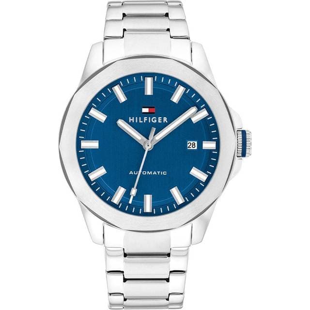 Tommy Hilfiger Automatik Herre Ur Blue Dial Stainless Steel Chain-Link Watch