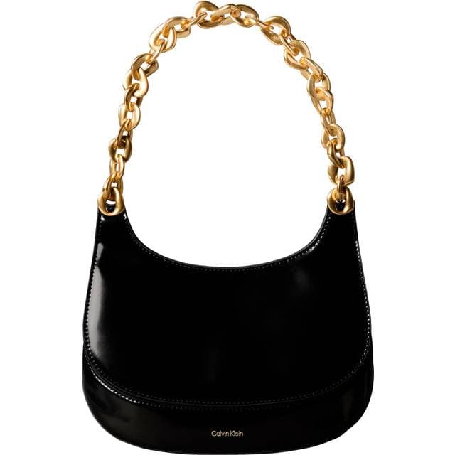 Calvin Klein Chain Shoulder Bag Engraved Linked - Black
