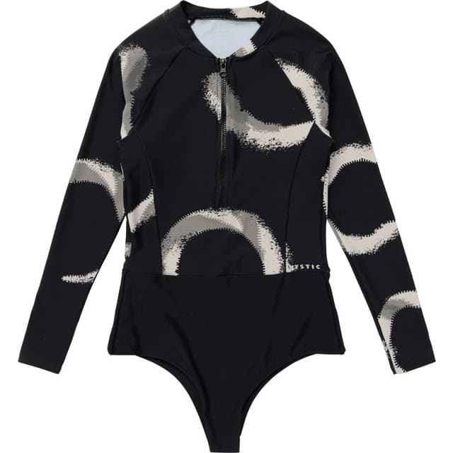 Mystic Dame Jayde Front Zip One Piece Surf Suit - Black Allover