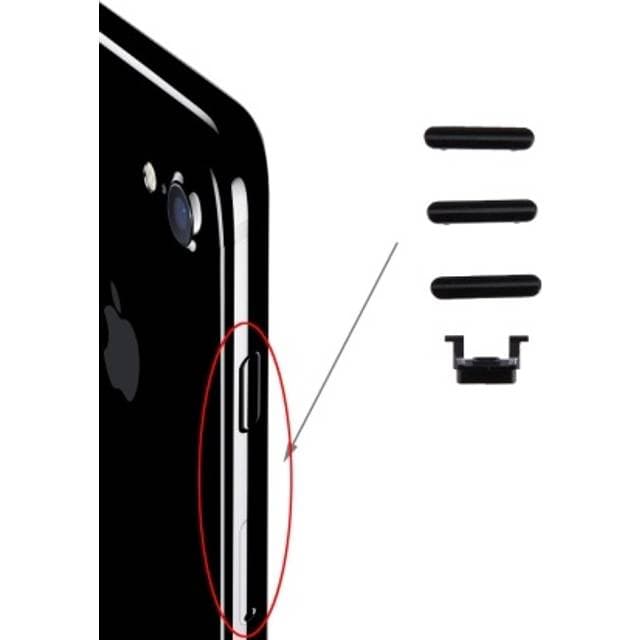 Sorte Skinnende iPhone 7 Sideknapper