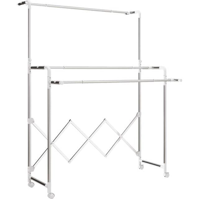 Northio Kokoontaitettava Vaatteiden Kuivausteline Ruostumatonta Terästä Säädettävät Tangot