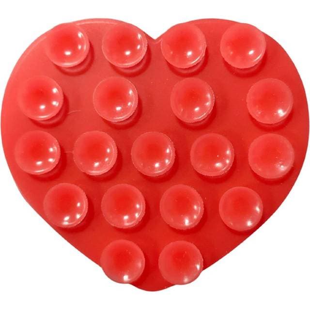 INCOVER Hjerteformet Silikone Sugekop Mobilholder Rød