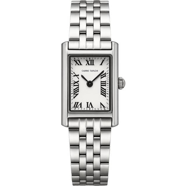 Carrie Taylor Petite Silver Rectangular White Dial 19mm