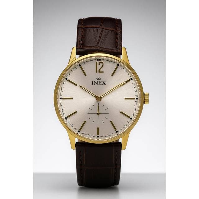 INEX Mens 40mm Dress Classic Sølvfarvet Kvarts Herreur