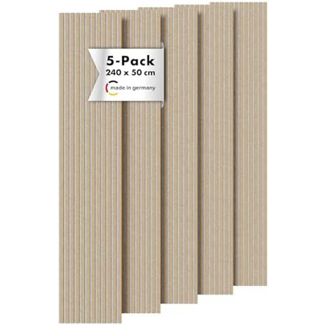 Momento Akustikpaneele Holz 240x50 cm 5 Stück