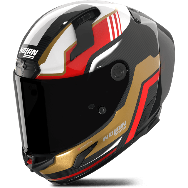Nolan Integralhjelm X-804 RS Piega Guld Rød Grøn Metal Højglans