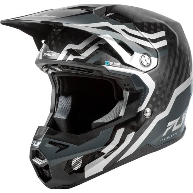 Fly Racing Crosshjelm Formula S Carbon Byte V26 - Sort Carbon/Grå/Sølv