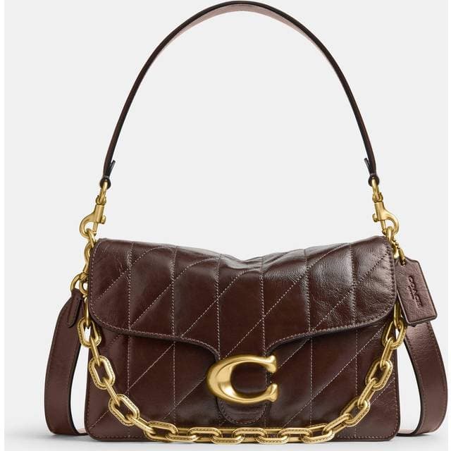 Coach Chain Tabby Shoulder Bag Quiltet Læder - Brown