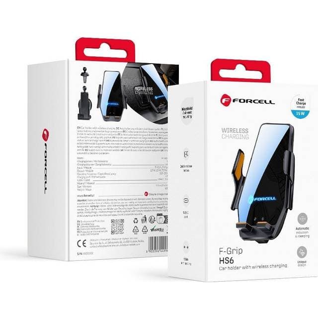 ForCell F-GRIP HS6 Bilholder Med Trådløs Oplader