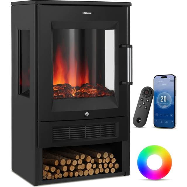 tectake Elektrisk Pejs Aidan Med 2 Varmeindstillinger