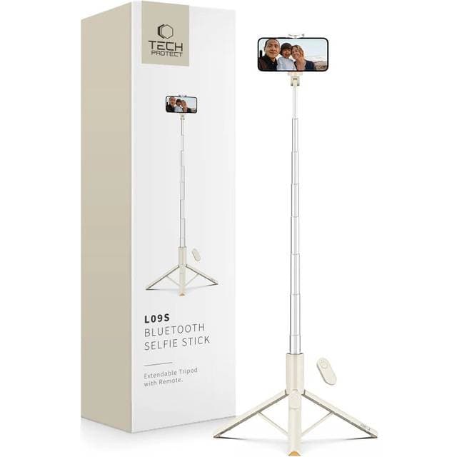 Tech-Protect L09S Bluetooth Selfie Stick Tripod Beige