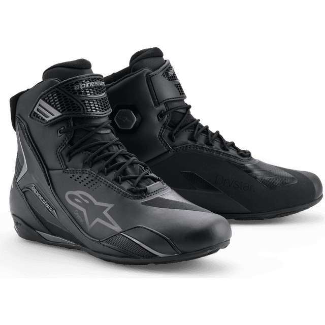 Alpinestars Faster-4 Drystar Sort MC-Sko - Cool Grey Herre