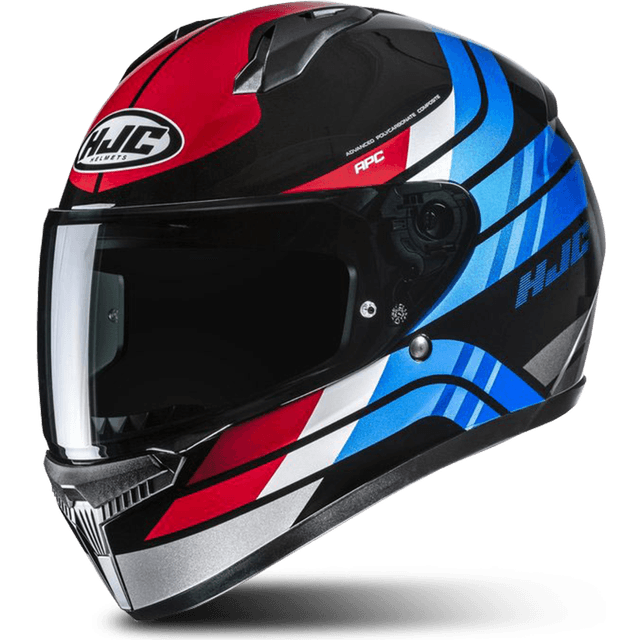 HJC Integralhjelm C10 Hiper - Sort/Rød/Blå Herre