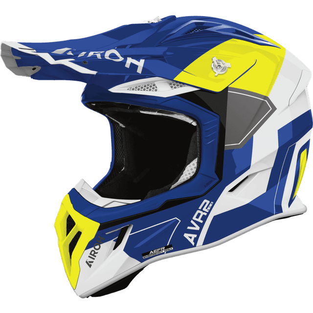 Airoh Crosshjelm Aviator Ace 2 Shield - Blå/Gul Glans