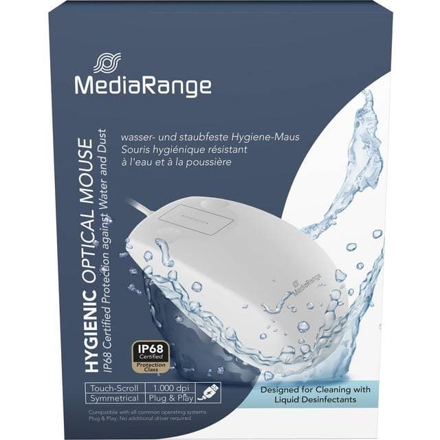 MediaRange Mus Med Optisk Ledning Hygiejne Hvid