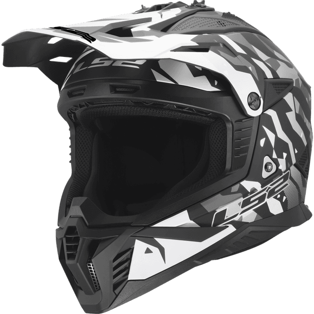 LS2 Crosshjelm MX708 Fast II MX Grotesk - Grå Mat