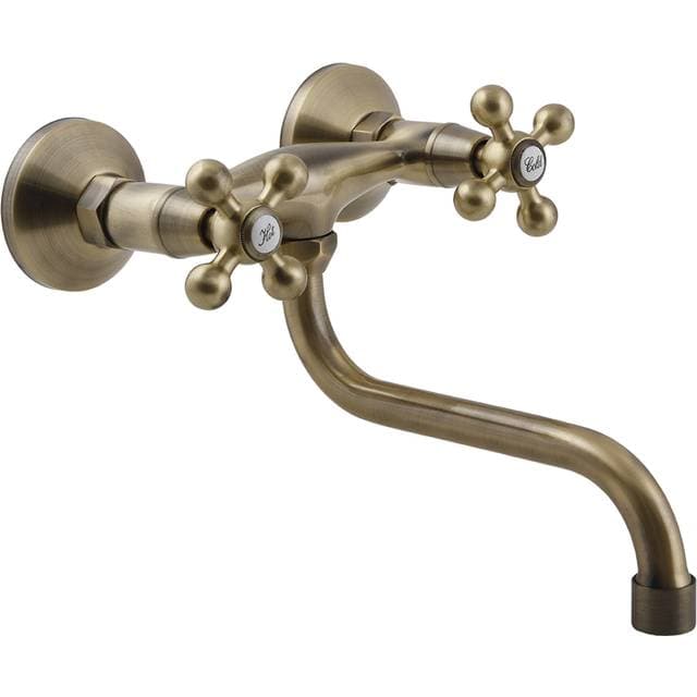 Hill Ceramic Väggmonterad Köksblandare Guld Matt