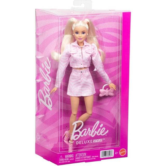 Barbie Deluxe Style Dukke Pink Denim Jacket Blonde