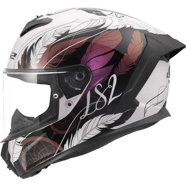 LS2 Integralhjelm Rapid III Boho Hvid Sort Pink Herre