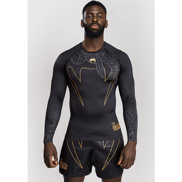 Venum Serpenti Rashguard Pitkähihainen Musta Hopea Kulta