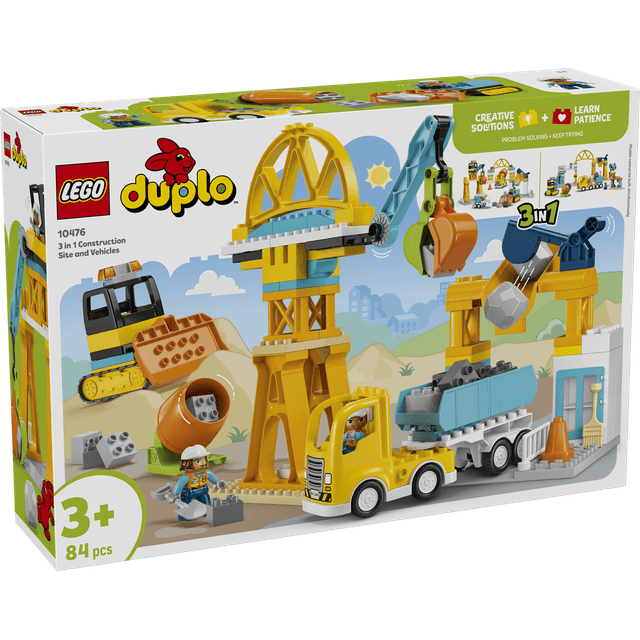 LEGO Duplo Town 3-i-1 Byggeplads med Køretøjer 10476