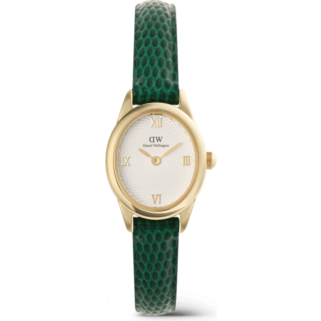Daniel Wellington Ophelia Mini Green Lizard White Guilloché Gold Watch